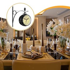 Orologio da stazione a doppia parte orologio da parete retrò per casa da