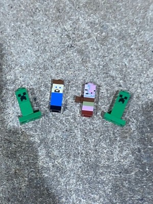 Minecraft Figuren Baustein Figuren 4 Stück Creeper Steve Piglin