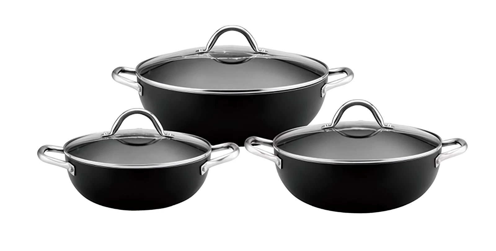 3-Piece Non-Stick Wok Pan Set (24cm, 28cm, 32cm), Perfect Sleek Design Cookware
Opens in a new windo