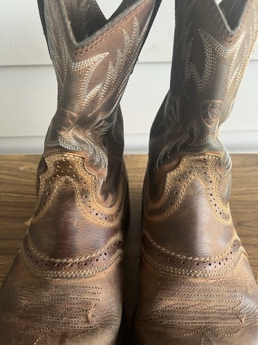 Ariat Cowboy Work Boots Brown Square Toe Sierra Western #10010148 Men Size 9.5D - Picture 14 of 21