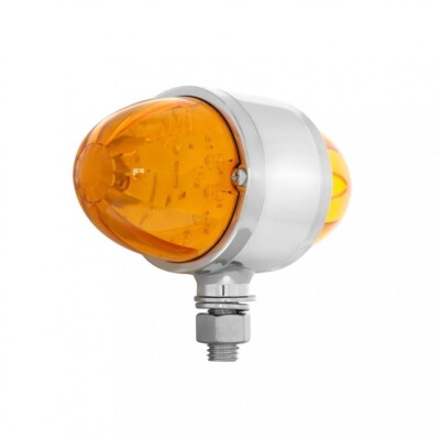 Double Face Light Bracket w/ Two 17 Amber LED Watermelon Cab Light - Amber Lens