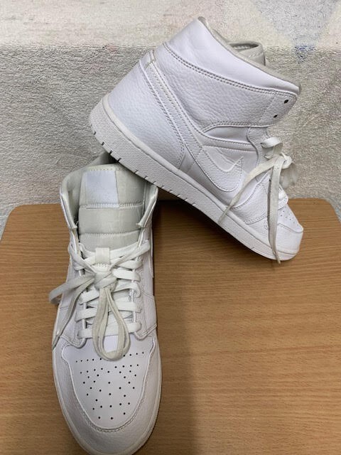 Nike Air Jordan Mid Triple White Trainers Size UK 10 45 29 CM