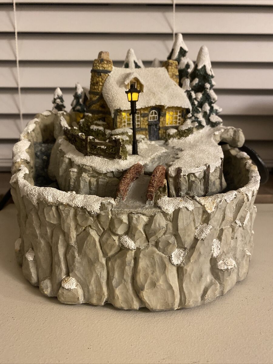 Thomas Kinkade 1997 Lighted Stonehearth Hutch Waterfall Thomas Kinkade 1997 Lighted Stonehearth Hutch Waterfall