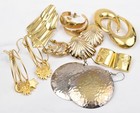 Hoop, Dangle, and Stud Style Fashion Earrings Lot of 8 Gold & Silver Plate