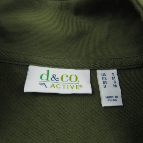 Denim & Co Sweater Women Small Green Long Full Zip Outdoor Jacket D&Co Mock Neck - 第 9/16 張圖片