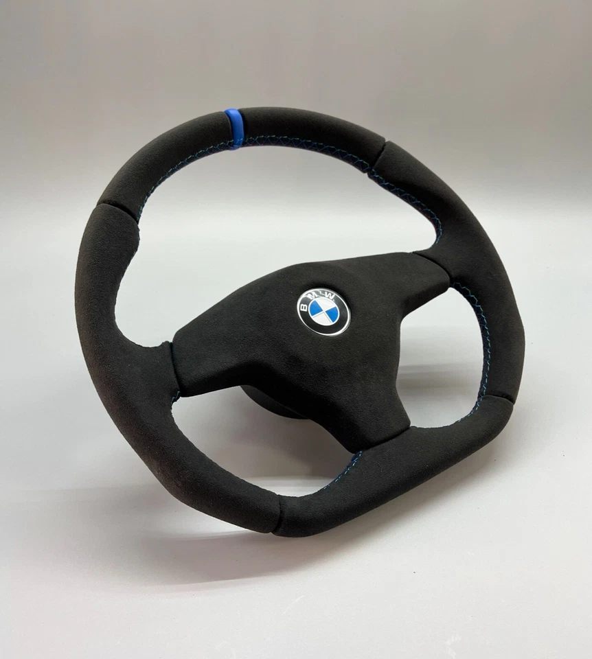 BMW E36 E34 E31 STEERING WHEEL CUSTOM FLAT ALCANTARA M3 M5 94-99 - Image 3 of 4