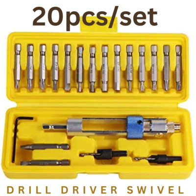 Screwdriver Bit Set 16 Different Kinds Head with Countersink Bits 20Pcs Tool Kit