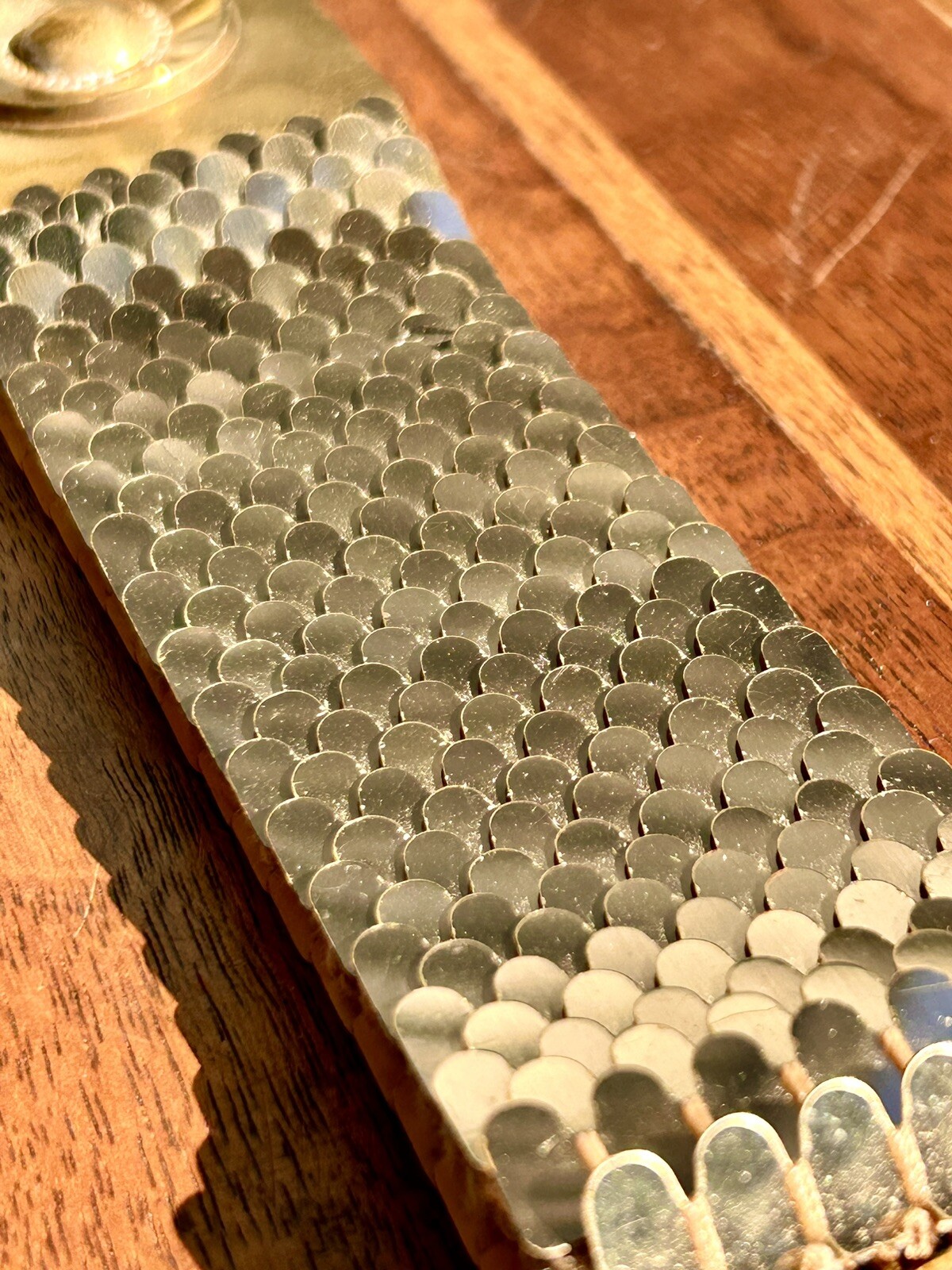 Vintage Fish Scale Belt Gold Tone Scales Brass Buckle… Gem