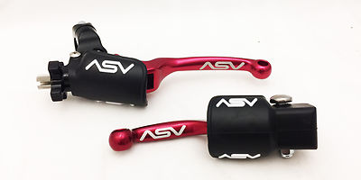 ASV F3 Front Brake Clutch Levers Perch Pro Pack Red CR80 CR85