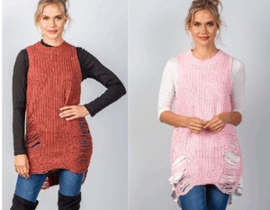 distressed knit dress