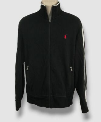 $127 Polo Ralph Lauren Mens Black Full-Zip Vintage Logo Track