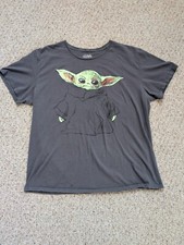 Star Wars Shirt Mad Engine Mens XL Gray The Mandalorian Baby Yoda Grogu Graphic