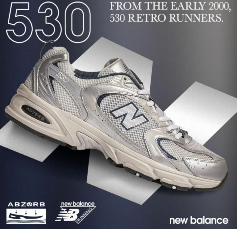 New Balance 530 Retro Steel Grey Running Shoes MR530KA Men's