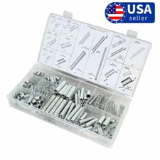 200pc Spring Assortment Set Zinc Plated Steel Compression & Extension Carburetor