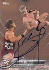 Tyler Bate Signed 2018 Topps WWE Bronze Card #95 NXT Moustache Mountain Rev Pro