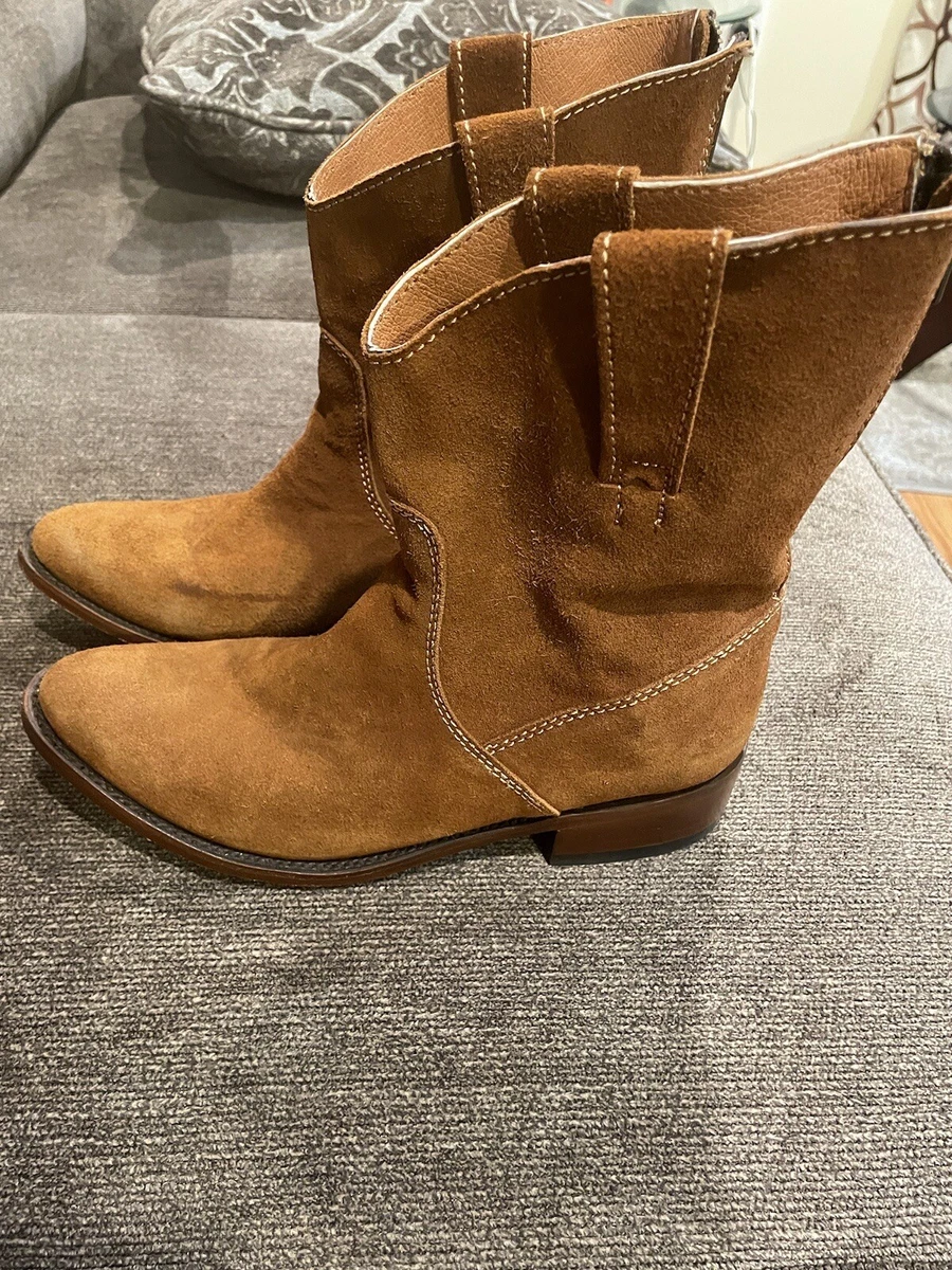Mint Dan Post Brown Suede Short Zip Up Cowboy Boots US 9M eBay