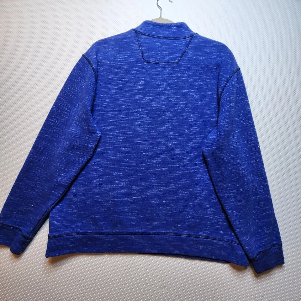 Suéter Paradise Collection Para Hombre Grande Azul Cuarto Cremallera Cuello Alto Mezcla de Algodón Foto 4 de 4