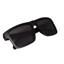 Men's Polarized Square Sunglasses Matte Black Frame Dark Smoke Lens Z80 NIB
