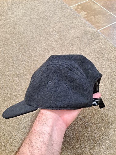 Adidas Hat Cap Strap Back Adult One Size Black Aeroready Fleece Material - Picture 2 of 5