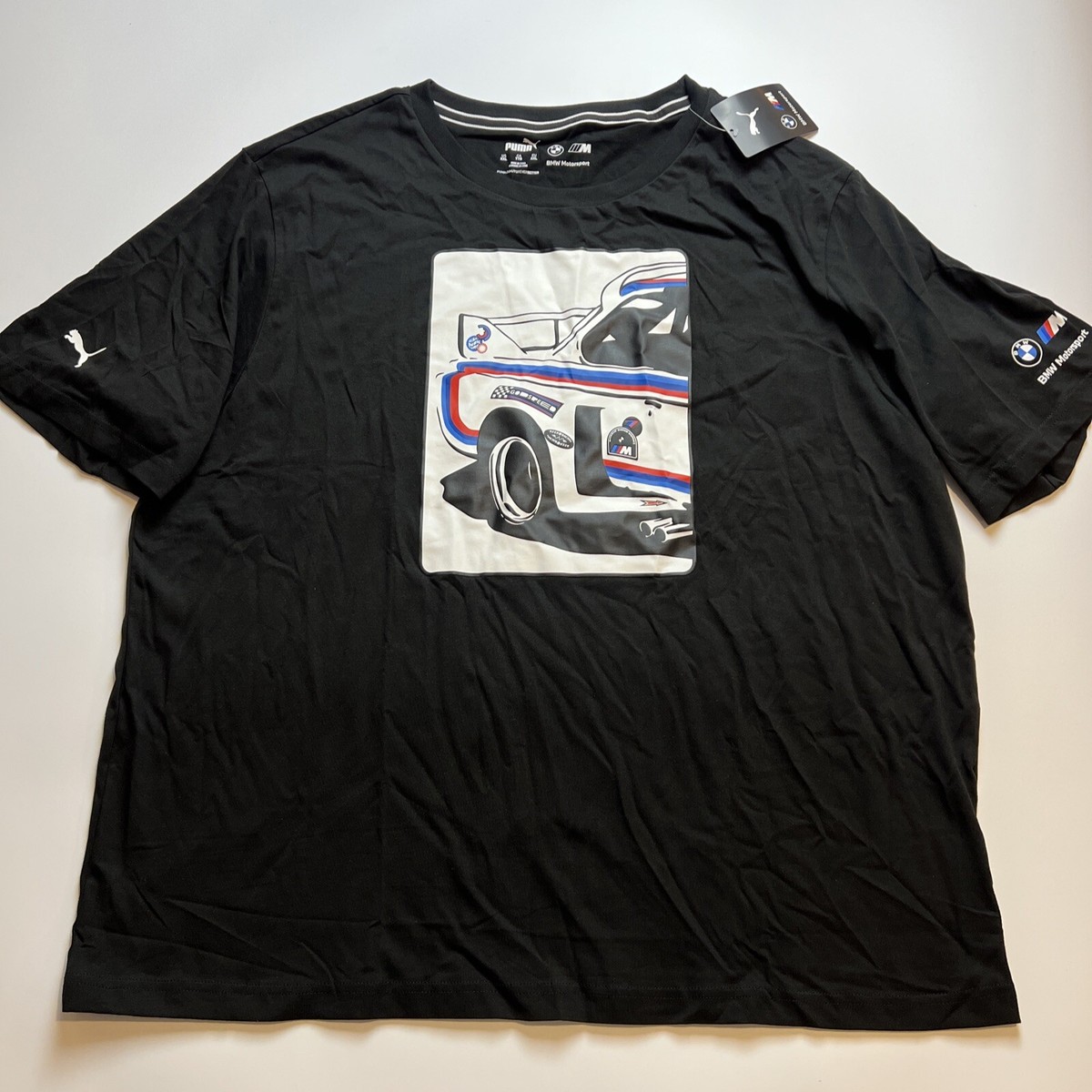 New Puma BMW Motorsport Statement Graphic T-Shirt Tee Black Men's