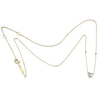 "Jfl Diamonds 10K Gelbgold Baguette Diamant Herz Charm AnhäNger 18\" Kette 1/4 Ct."