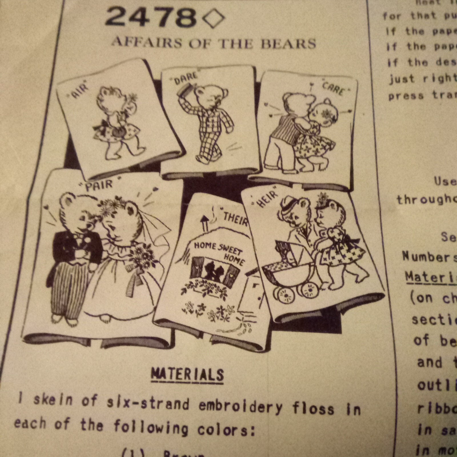 Iron On Transfer Pattern 2478 Affairs Of The Bears | eBay