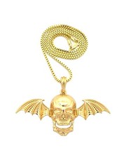 Hip Hop Avenged Sevenfold Skull Wing Pendant 24" Box Chain Necklace XSP473BX