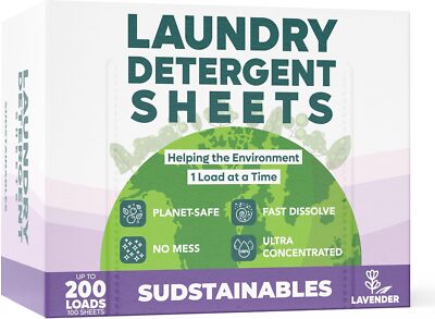 Eco Friendly Laundry Detergent Sheets (100 sheets 200 loads) - Sudstainables