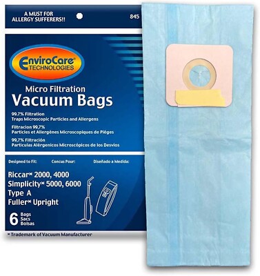 EnviroCare Vacuum Cleaner Dust Bags fit Riccar Type A 6 pack