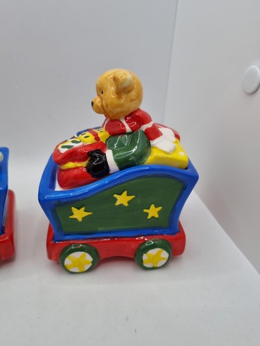 Christmas Train By Premier Decoration Ceramic Pots With Lids Table New Gift - Picture 7 of 14