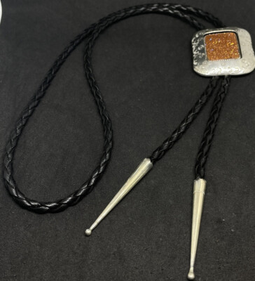 Bennett Native American Navajo Bolo Tie Sterling Silver Etched