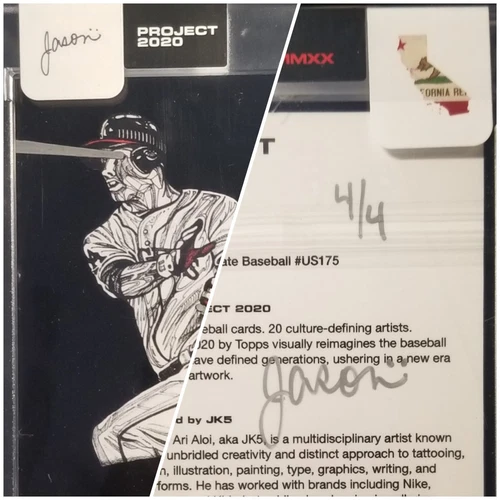 Rare Mike Trout 4 of 4 Topps Project 2020 Signed by Jason Angels Baseball JK5