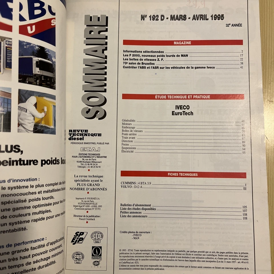 Revue Technique Iveco EuroTech MT MP 190 325 440 E24 27 K KR T - Photo 2/4