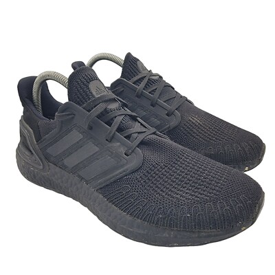 adidas UltraBoost 20 Womens 8.5 Triple Black Athletic Shoes Running FU8498