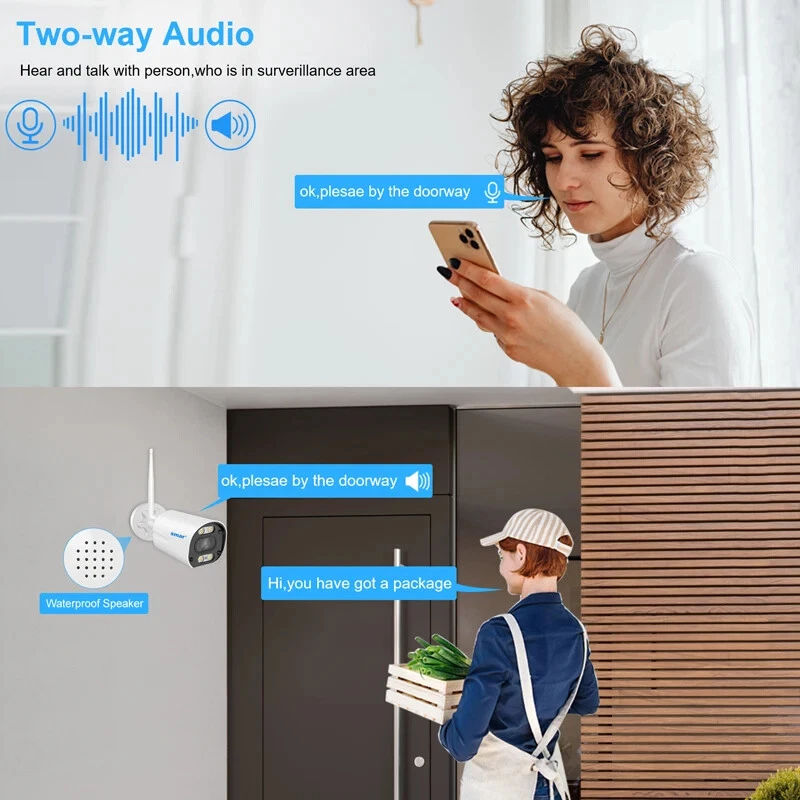 Wireless Wifi Camera 3MP/5MP HD Security Audio IP 8CH NVR Video Surveillance Lot - Image 4 of 4