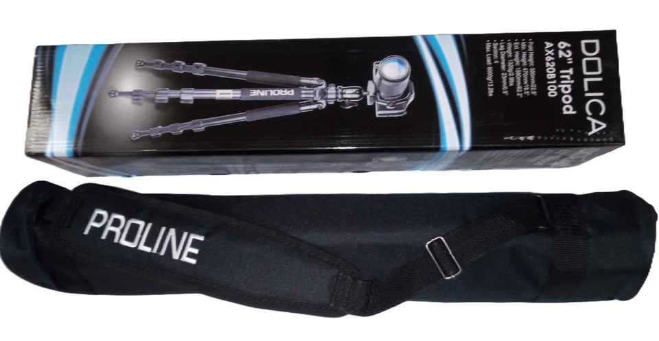62" Tripod for Camera AX620B100 Dolica Pro Line Ball Head/Level/Flip Locks +Case - Image 2 of 4