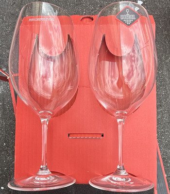 RIEDEL Vinum Bordeaux Wine Glasses Set of 2 Clear Lead Crystal w/ Box 6416/0