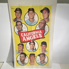 VINTAGE 1969 TOPPS POSTER OF CALIFORNIA ANGELS, GREAT SHAPE , Rare