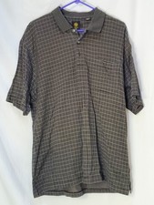 Trump Golf Check Plaid Men’s Polo Shirt Size L Collared Logo 100% Cotton