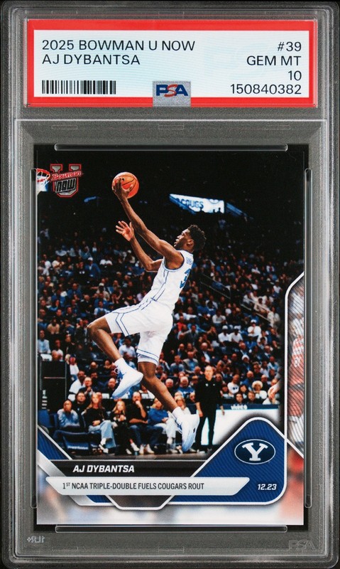 Graded 2025 Bowman U Now AJ Dybantsa #39 Rookie RC Basketball Card PSA 10