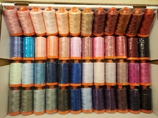 Aurifil Thread Mako Cotton 100% 50 WT Large Spools 1422 Yds/ 48 Spools set OR002