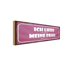 Holzschild 10x27 cm liebe wenn meine Frau Bier holt Spruch Zitat Deko Geschenk H