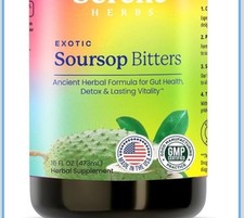 - Soursop Bitters Liquid - Organic Herbal Guanabana Detox with Black Seed, Morin