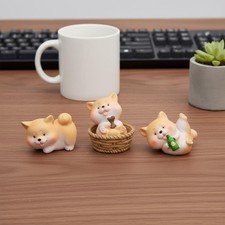 Mini Akita Ornament niedliches Design Dekofigur Hund detailreich f&uuml;r B&uuml;ro