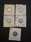 5 Beautiful Uncirculated 1955 & D Silver Roosevelt Dimes