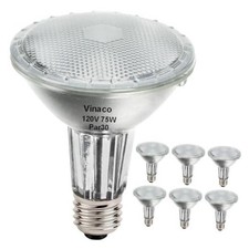 Halogen PAR30 Long Neck Flood Bulb Dimmable 75W 750LM 120V Par30-75W-6 Pack