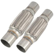 2 Pack 2.5 x 6 x 10 Inch Stainless Steel Heavy Duty Exhaust Flex Pipe, Double