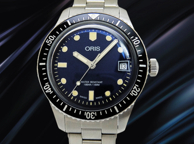 フォレ Oris Divers 65 Ref.01733 7747 4055 26Jewels Navy Blue Dial 100M