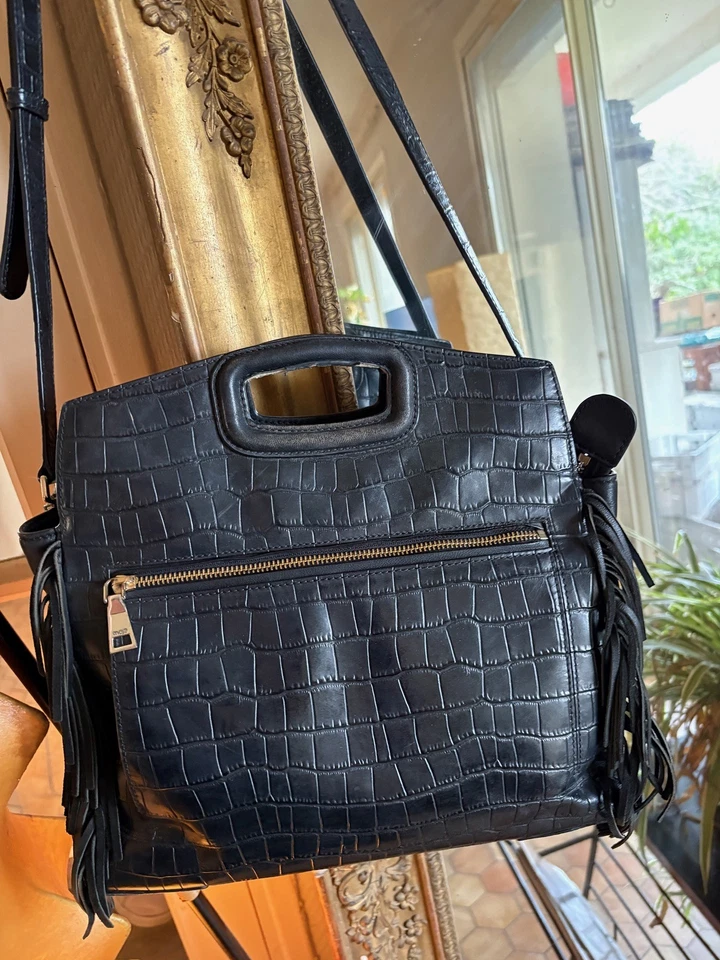 Sac MAJE M en cuir croco - Photo 1/4