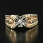 Gorgeous Large Size 10K Gold 0.10 CTW Diamond Wedding Ring — photo 1